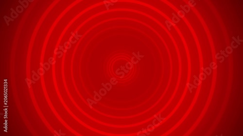 Abstract red concentric circles motion background, pulsing radial waves loop