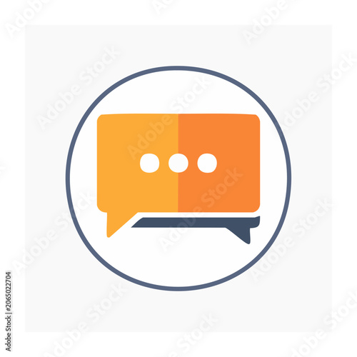 Flat design speech bubble icon with chat dots