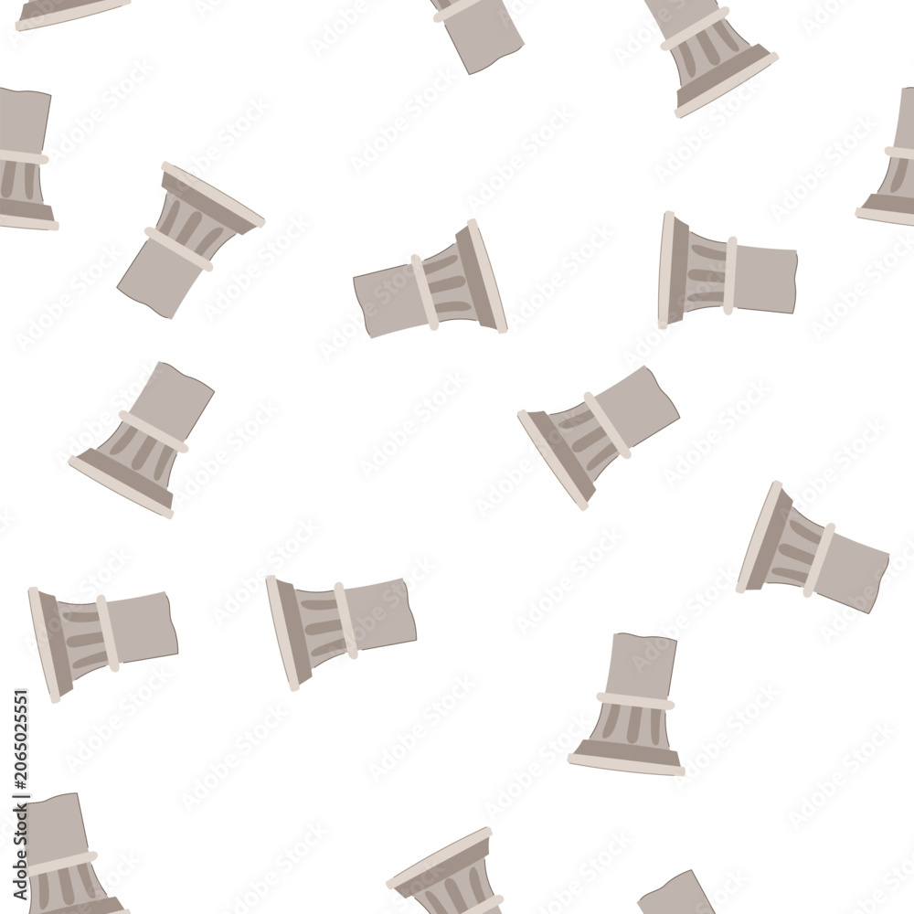 Naklejka premium pattern antique column ancient cartoon. building architecture, greece rome, sculpture marble antique column ancient sign. seamless symbol vector illustration