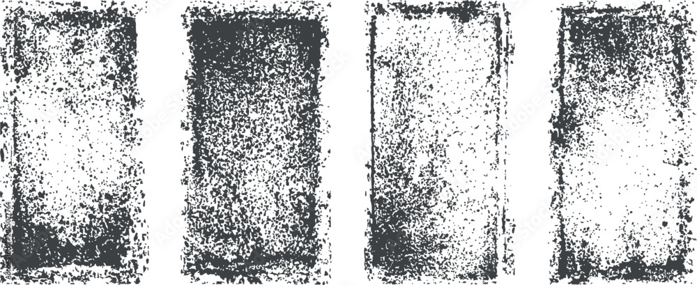 Obraz premium Grunge rectangle borders set distressed vintage textured frames design elements