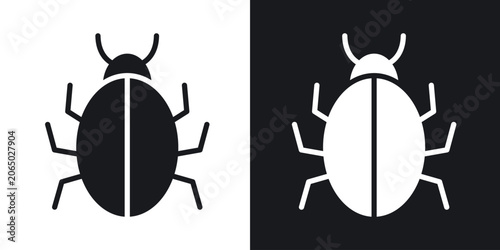 Foto Bug icons in solid black and white collection