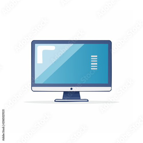 Flat design computer monitor illustration