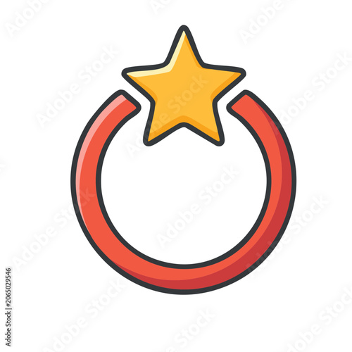 Yellow star on red circular arrow icon
