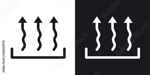 Heat icons in solid black and white collection