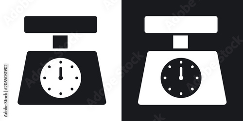 Photos Kitchen scales icons in solid black and white collection