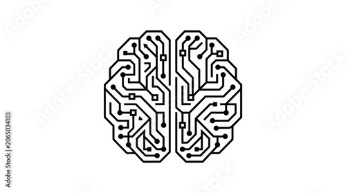 A complex brain illustration showcases a maze-like circuit pattern AiZaSyDtFAsorsOCAxTnT_BTX61--pjKsSzhqVc in a digital artwork.
