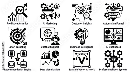 Business intelligence Ai Marketing concept with lightbulb and gears for Technology and Automation Formal