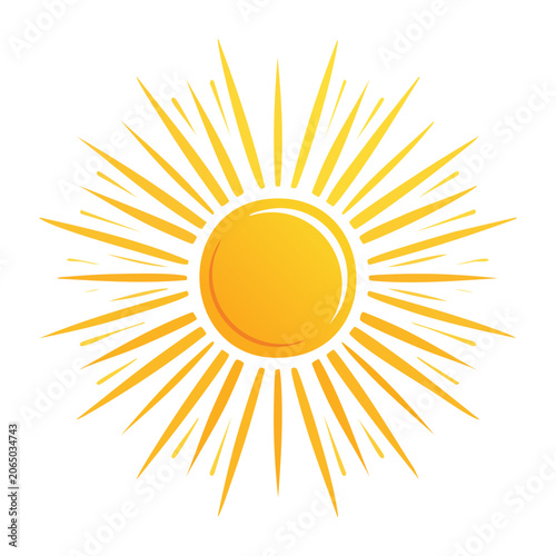 Flat design vector sun icon