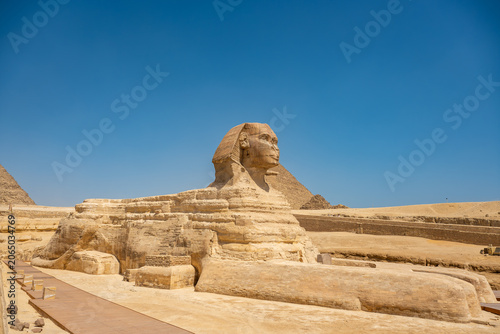 Fotografie The Great Sphinx of Giza in Giza Necropolis, southwest of Cairo, in Egypt