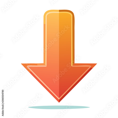 Orange to red gradient down arrow icon