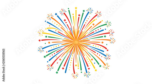 Cuadro en lienzo Colorful Firework Explosion, Celebration Design Element, Party Background Graphi
