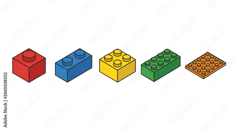 Fototapeta premium Colorful plastic building blocks toys.