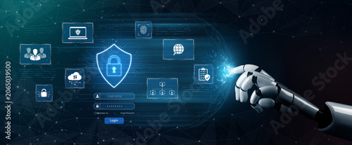 Quadro su tela An AI assistant manages a comprehensive cybersecurity platform