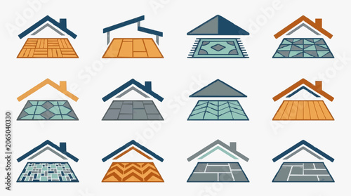 Tableau sur toile Roof Styles Roofing Variations.