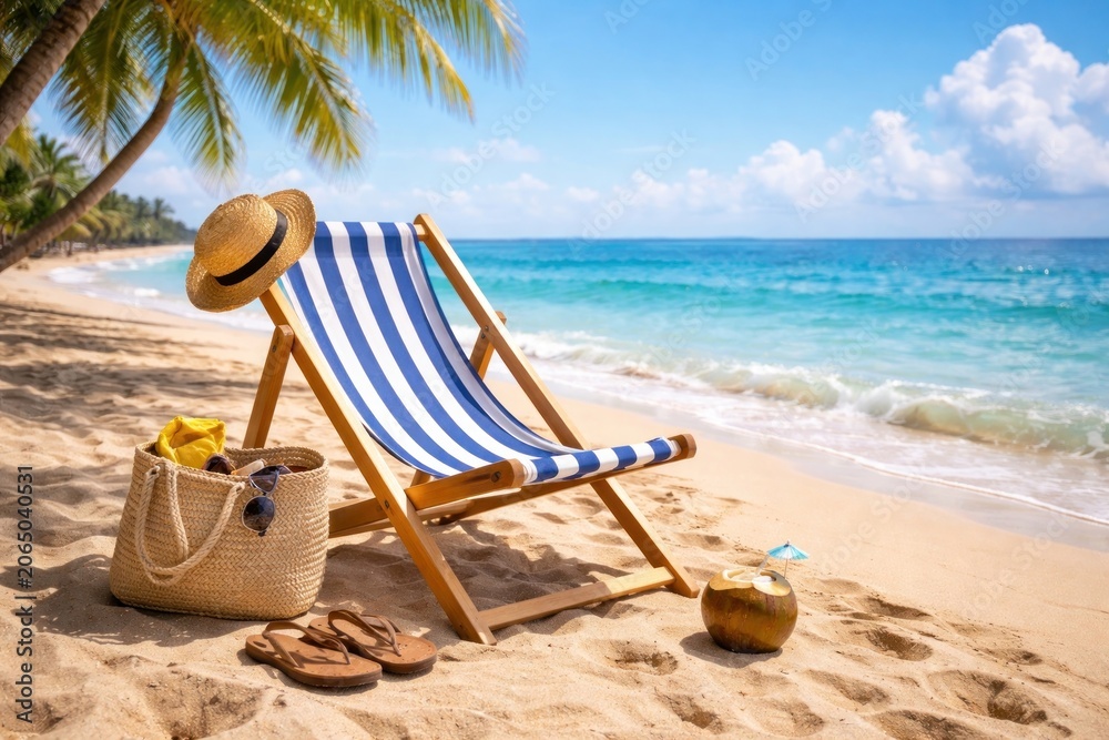 Obraz premium Tropical beach relaxation scene.