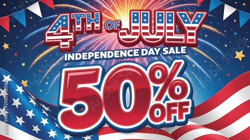 USA Independence Day big sale set. American patriotic promotion banner collection with a discount offer and price tag for 250 years 1776 to 2026 shopping design.