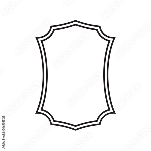 Minimalist Blank Police Badge Shield Outline Icon