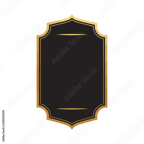 Vintage Gold and Black Ornate Decorative Label Frame