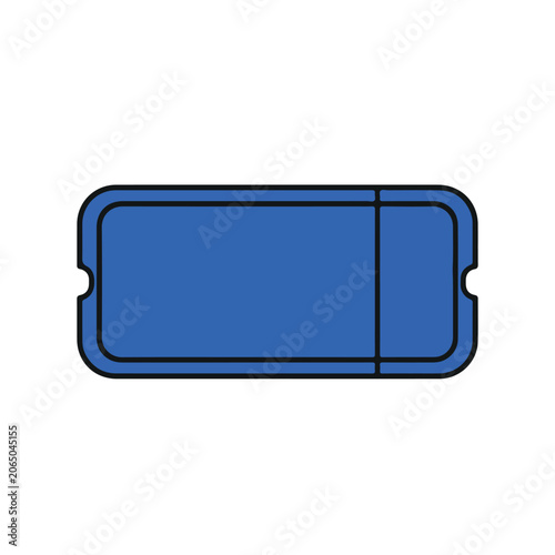 Blank Blue Event Ticket Icon with Perforation Line