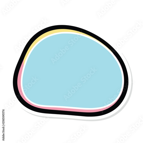 Abstract organic blob sticker frame isolated on white background