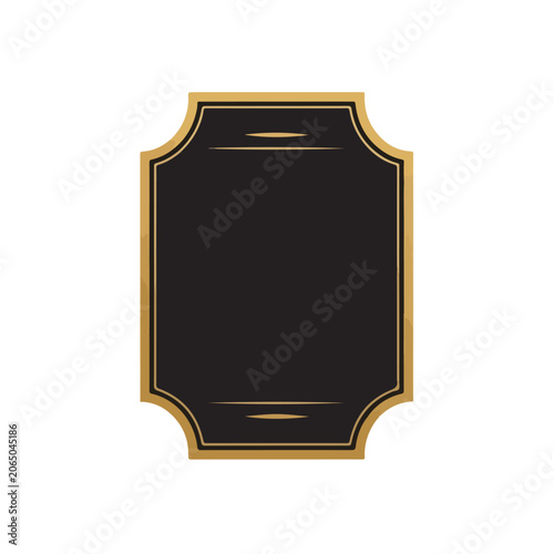 Vintage Gold and Black Ornate Decorative Label Frame