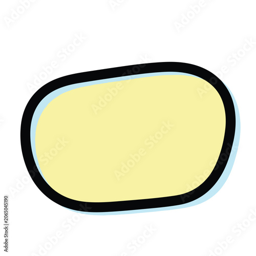Blank Yellow Comic Speech Bubble with Thick Black Outline