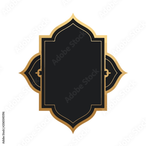 Vintage Gold and Black Ornate Decorative Label Frame