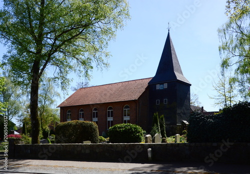 Historical Marien Church in the Village Ahausen, Lower Saxony