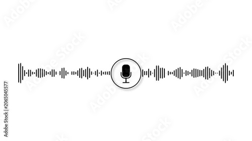 Clean White Audio Waveform Frequency Equalizer on Isolated white Background,with Full Alpha Channel Seamless.