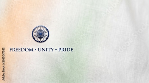 Indian national symbol with freedom unity and pride slogan