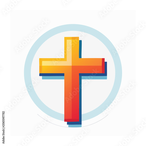 Colorful flat design cross icon