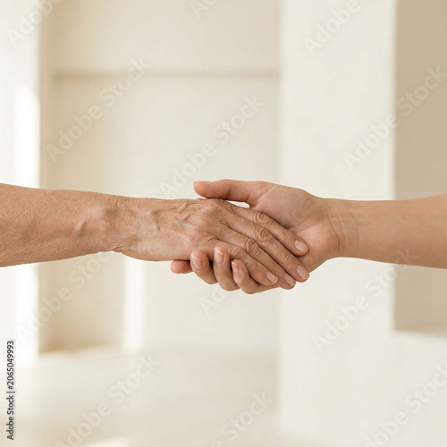 Young Hand Holding Elderly Person's Hand in a Gesture of Care and Support