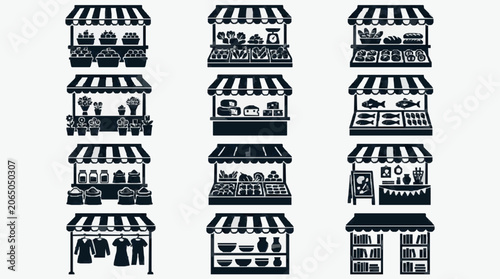 Photos Street Market Stalls Displaying Various Kitchenware.