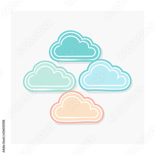 Flat Design Clouds Illustration