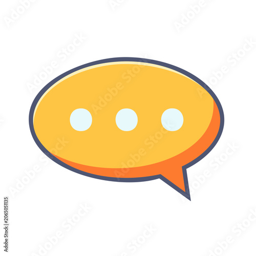 Orange speech bubble icon with ellipsis
