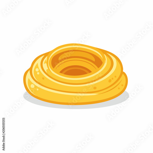 Stylized Illustration of Golden Pasta