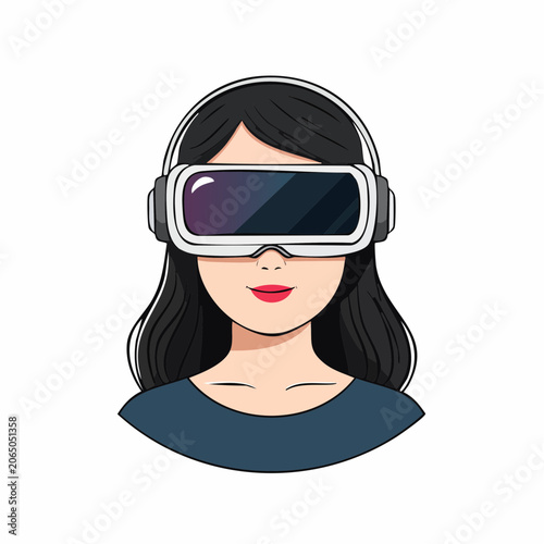 Woman Wearing Virtual Reality Headset