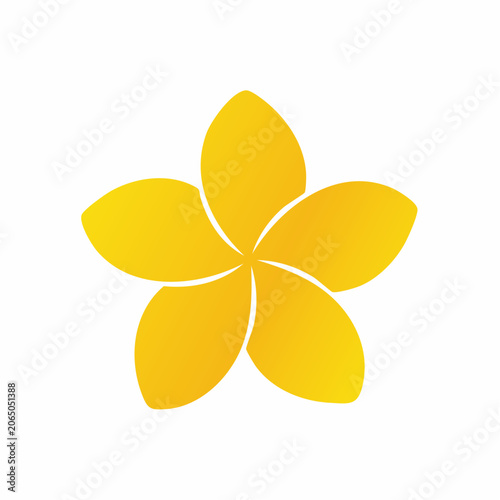 Yellow Plumeria Flower Icon