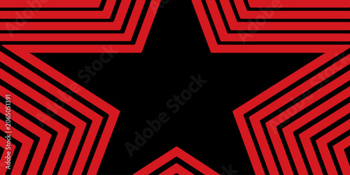 Tableau sur toile Abstract Red and Black Geometric Star Maze Seamless Pattern Background with Opti