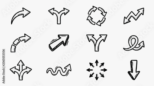 Фотография Symbolic Directional Arrows Set.