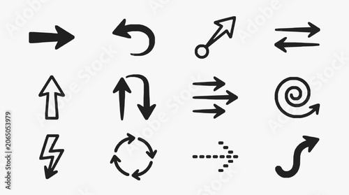 Slika na platnu Symbolic Directional Arrows and Motion Icons.