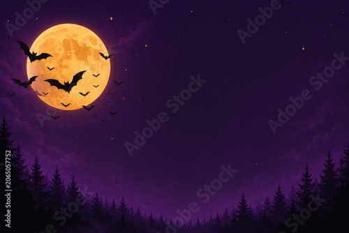 Cute pastel Halloween celebration illustration with spooky decorations, pumpkins, and characters.