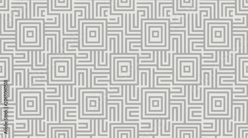 Geometric Seamless Pattern: Abstract Squares and Lines Background, Light Gray