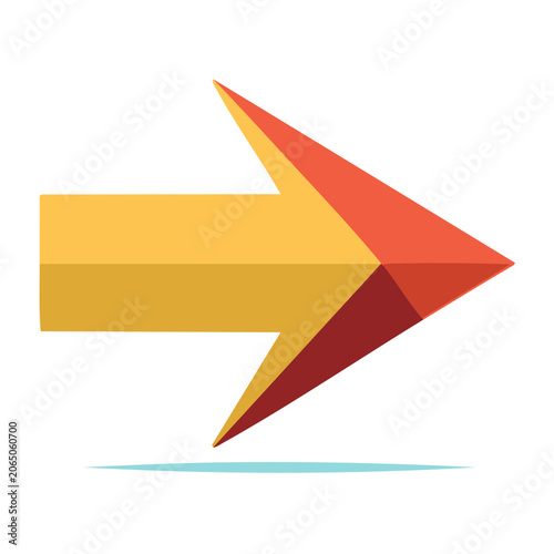 Flat design arrow icon pointing right