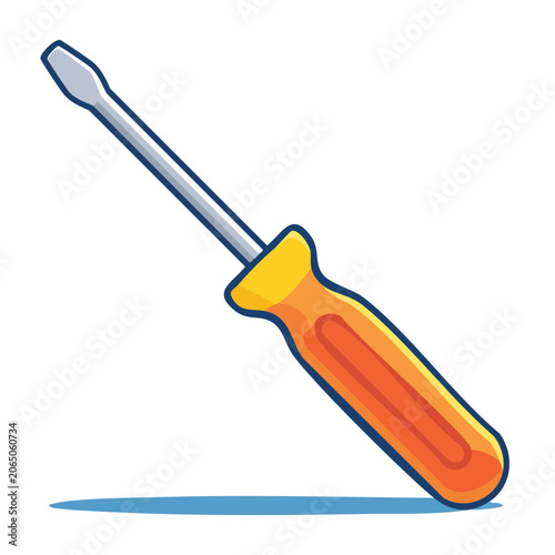 Flat design orange and blue scissors vector