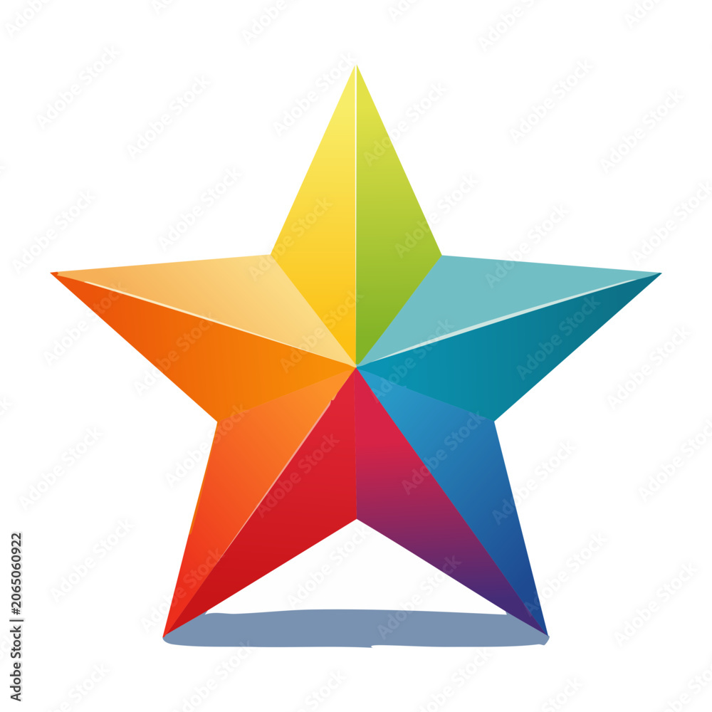 Obraz premium Rainbow colored star vector icon