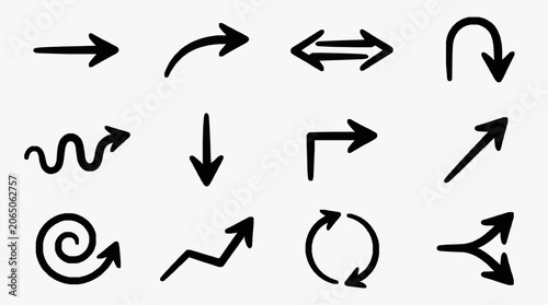 Fotografie Vector Arrows and Directional Symbols Set.