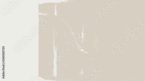 Abstract beige background with rough textured brush strokes, minimalist design.