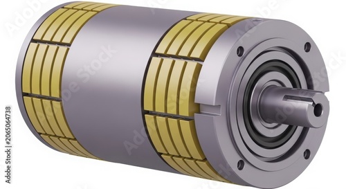 3d rendering of a mechanical roller with layered texture