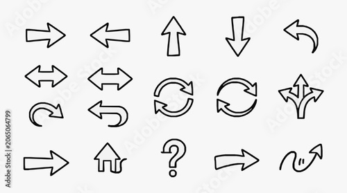 Obraz na plátně Vector directional and navigation arrow symbols collection.